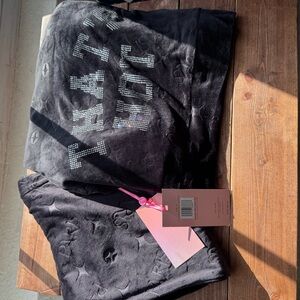 Paris Hilton Black Velour Hoodie with Rhinestone Design